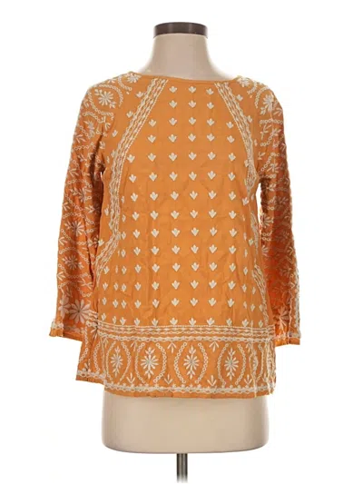 Pre-owned Sundance 3/4 Sleeve Blouse In Orange