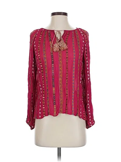 Pre-owned Sundance 3/4 Sleeve Blouse In Pink