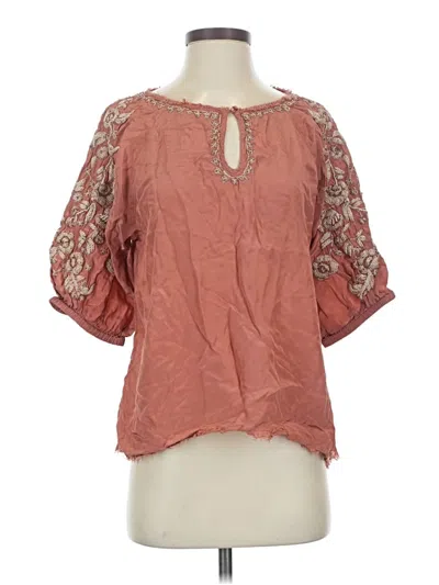 Pre-owned Sundance 3/4 Sleeve Blouse In Pink