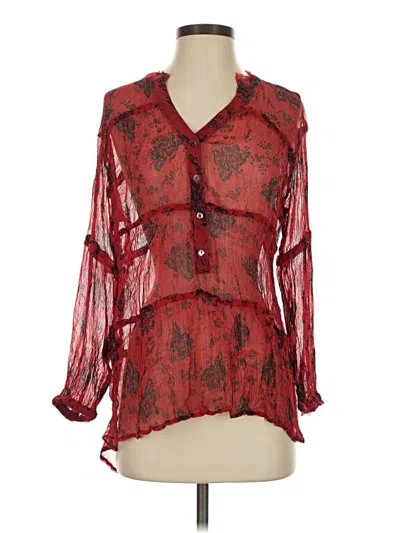 Pre-owned Sundance 3/4 Sleeve Blouse In Red
