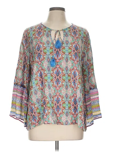 Pre-owned Sundance 3/4 Sleeve Blouse In Silver