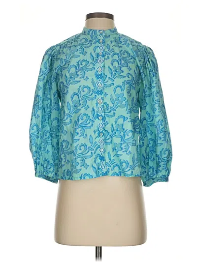 Pre-owned Sundance 3/4 Sleeve Blouse In Teal