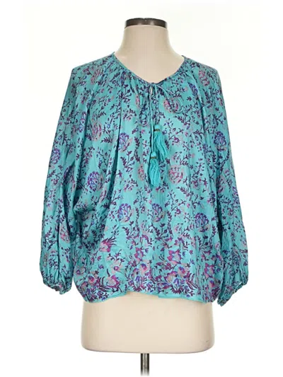 Pre-owned Sundance 3/4 Sleeve Blouse In Teal
