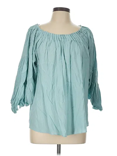 Pre-owned Sundance 3/4 Sleeve Blouse In Teal