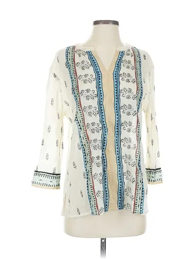 Pre-owned Sundance 3/4 Sleeve Blouse In White