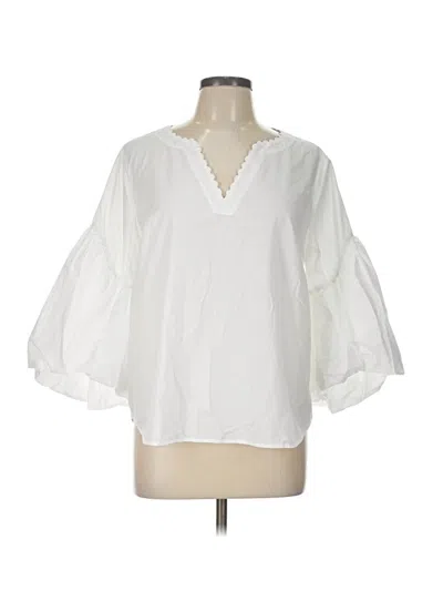 Pre-owned Sundance 3/4 Sleeve Blouse In White