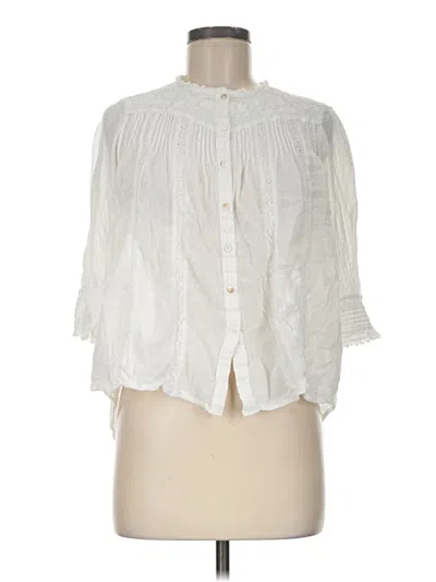 Pre-owned Sundance 3/4 Sleeve Blouse In White