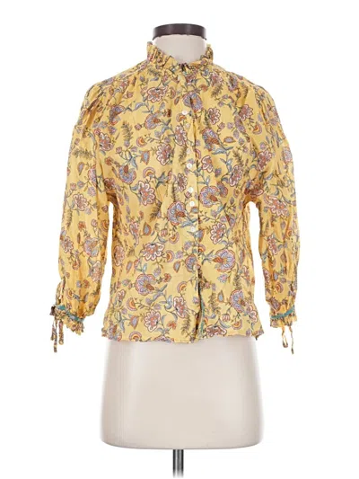Pre-owned Sundance 3/4 Sleeve Blouse In Yellow