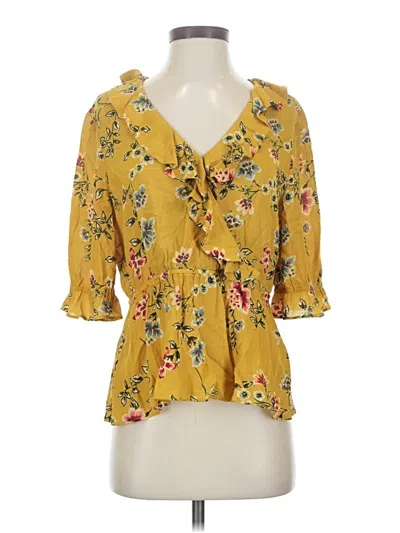 Pre-owned Sundance 3/4 Sleeve Blouse In Yellow