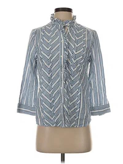 Pre-owned Sundance 3/4 Sleeve Button Down Shirt In Blue