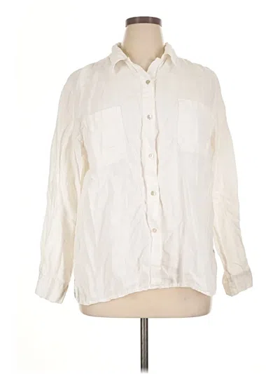 Pre-owned Sundance 3/4 Sleeve Button Down Shirt In Ivory