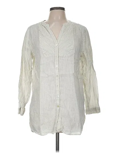 Pre-owned Sundance 3/4 Sleeve Button Down Shirt In Ivory