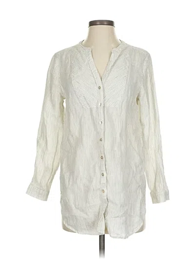 Pre-owned Sundance 3/4 Sleeve Button Down Shirt In White