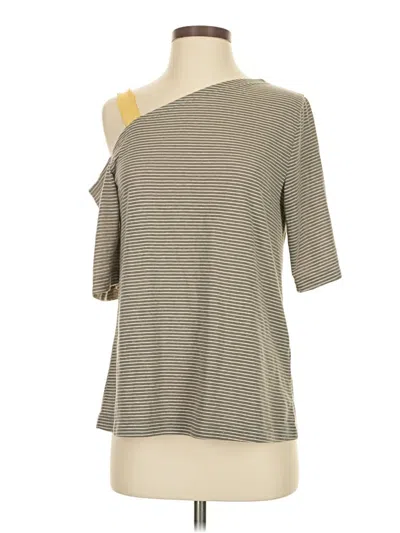 Pre-owned Sundance 3/4 Sleeve Top Gray One Shoulder Neckline Tops