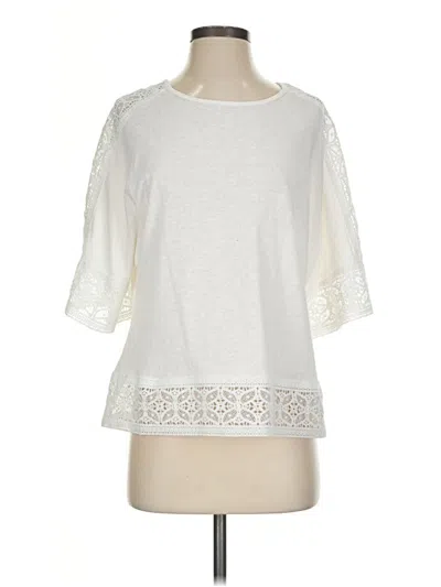Pre-owned Sundance 3/4 Sleeve Top Ivory Boatneck Tops