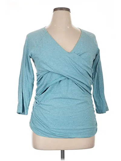 Pre-owned Sundance 3/4 Sleeve Top Teal V-neck Tops