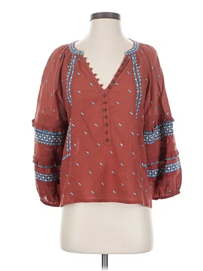 Pre-owned Sundance 3/4 Sleeve T-shirt In Brown