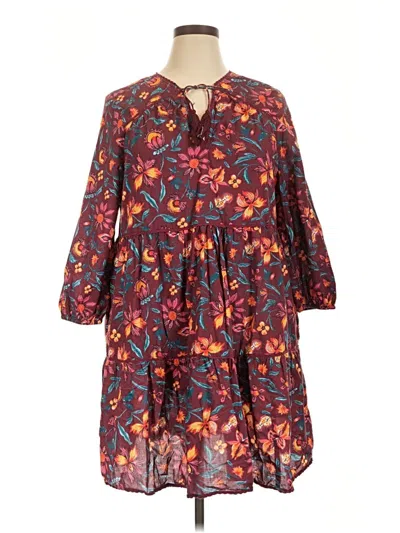 Pre-owned Sundance Casual Dress In Burgundy