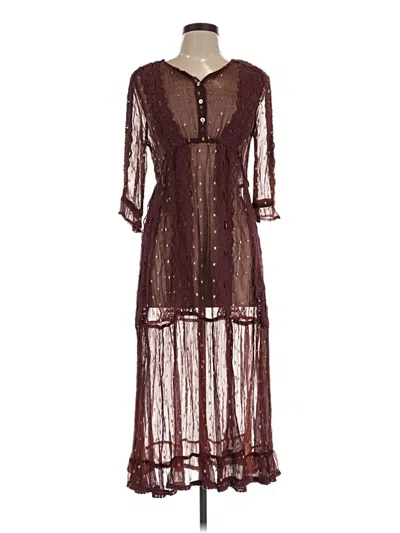 Pre-owned Sundance Casual Dress In Burgundy