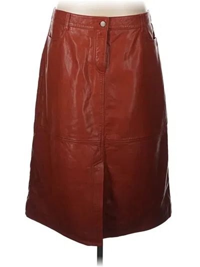 Pre-owned Sundance Leather Skirt In Burgundy