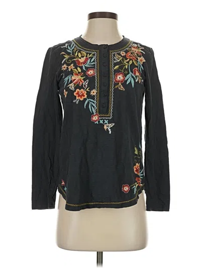 Pre-owned Sundance Long Sleeve Blouse In Black