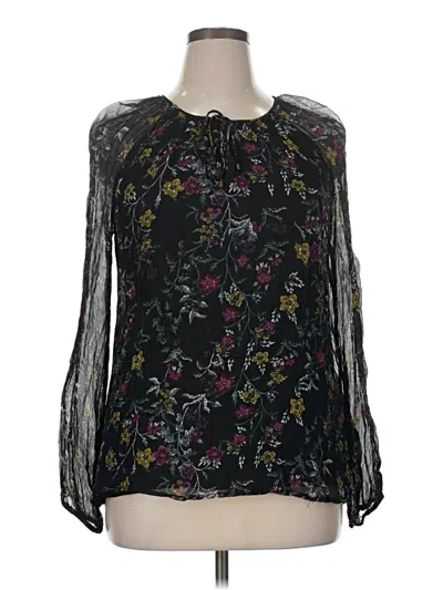 Pre-owned Sundance Long Sleeve Blouse In Black