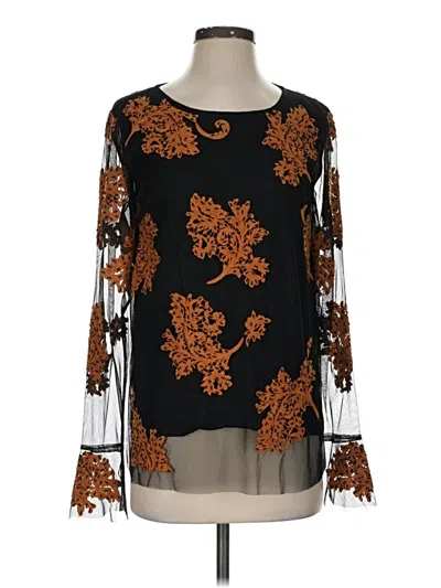 Pre-owned Sundance Long Sleeve Blouse In Black