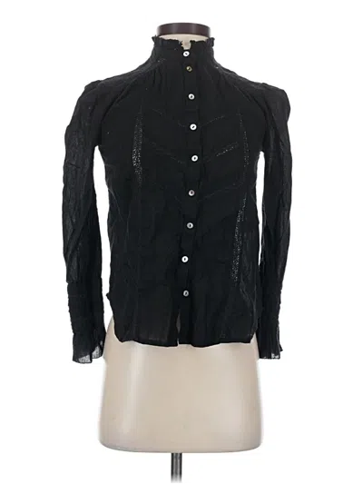 Pre-owned Sundance Long Sleeve Blouse In Black
