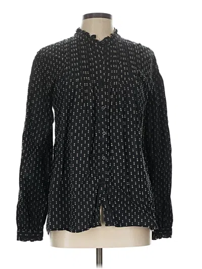 Pre-owned Sundance Long Sleeve Blouse In Black