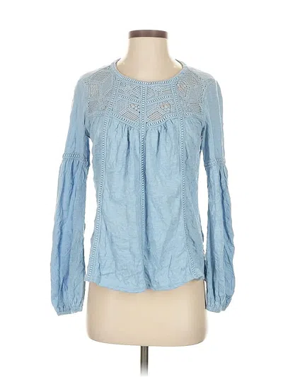 Pre-owned Sundance Long Sleeve Blouse In Blue