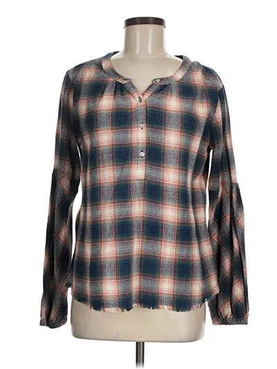 Pre-owned Sundance Long Sleeve Blouse In Blue