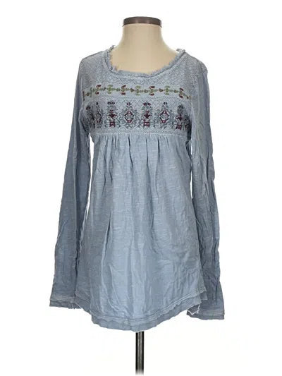 Pre-owned Sundance Long Sleeve Blouse In Blue