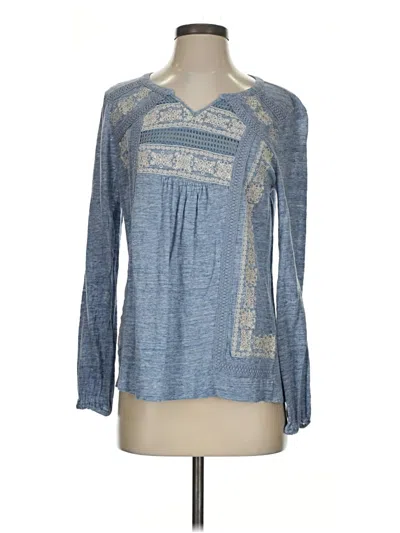 Pre-owned Sundance Long Sleeve Blouse In Blue