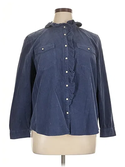 Pre-owned Sundance Long Sleeve Blouse In Blue