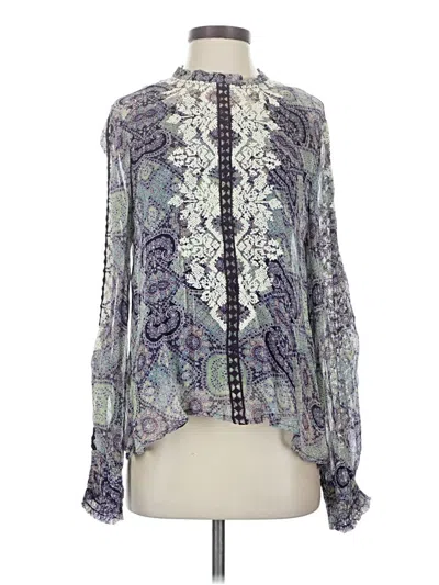 Pre-owned Sundance Long Sleeve Blouse In Blue