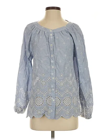 Pre-owned Sundance Long Sleeve Blouse In Blue