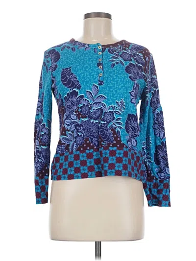 Pre-owned Sundance Long Sleeve Blouse In Blue