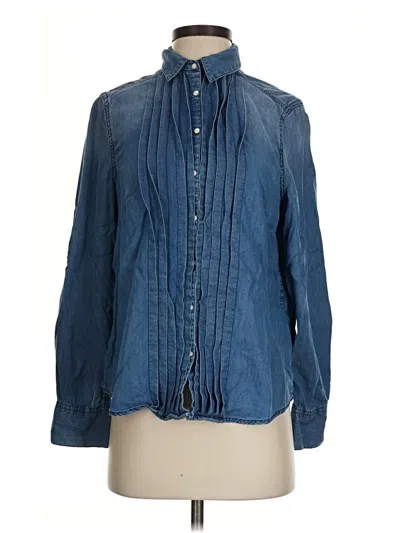 Pre-owned Sundance Long Sleeve Blouse In Blue