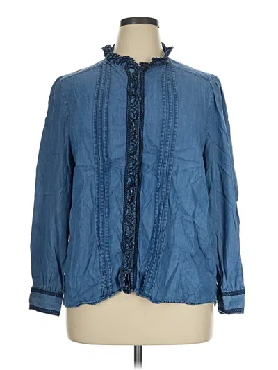 Pre-owned Sundance Long Sleeve Blouse In Blue