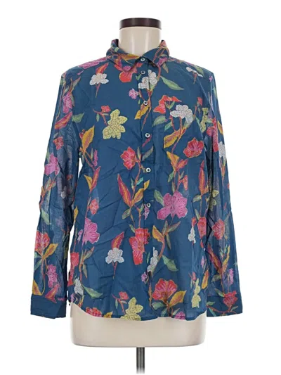 Pre-owned Sundance Long Sleeve Blouse In Blue