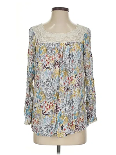 Pre-owned Sundance Long Sleeve Blouse In Blue