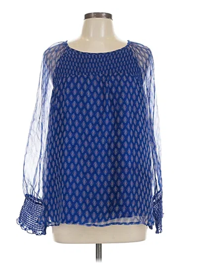 Pre-owned Sundance Long Sleeve Blouse In Blue