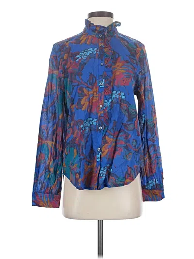 Pre-owned Sundance Long Sleeve Blouse In Blue