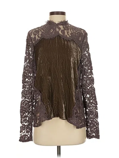 Pre-owned Sundance Long Sleeve Blouse In Brown