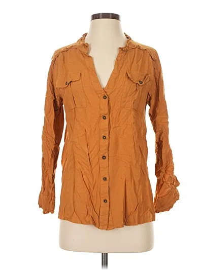 Pre-owned Sundance Long Sleeve Blouse In Brown