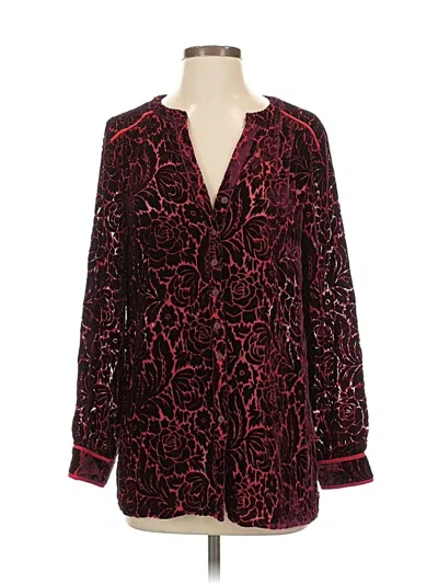 Pre-owned Sundance Long Sleeve Blouse In Burgundy