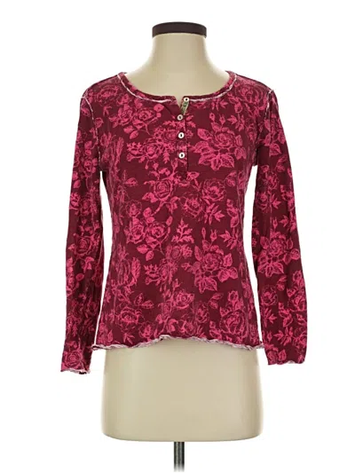 Pre-owned Sundance Long Sleeve Blouse In Burgundy