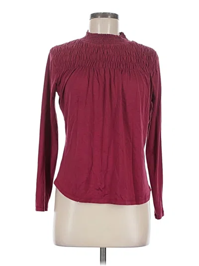 Pre-owned Sundance Long Sleeve Blouse In Burgundy