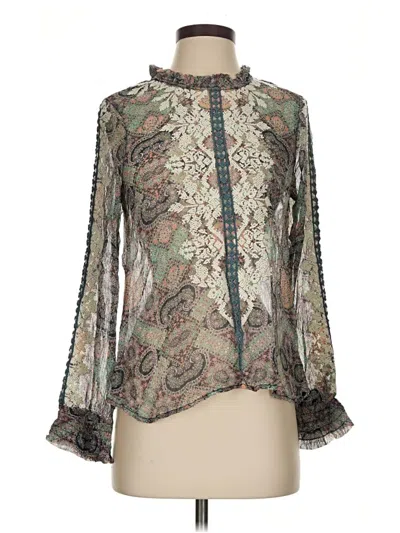 Pre-owned Sundance Long Sleeve Blouse In Gray