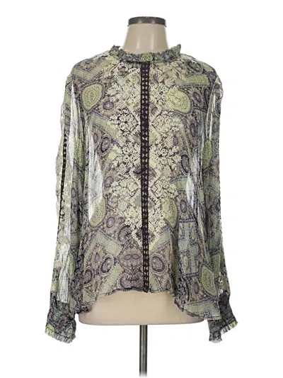 Pre-owned Sundance Long Sleeve Blouse In Green